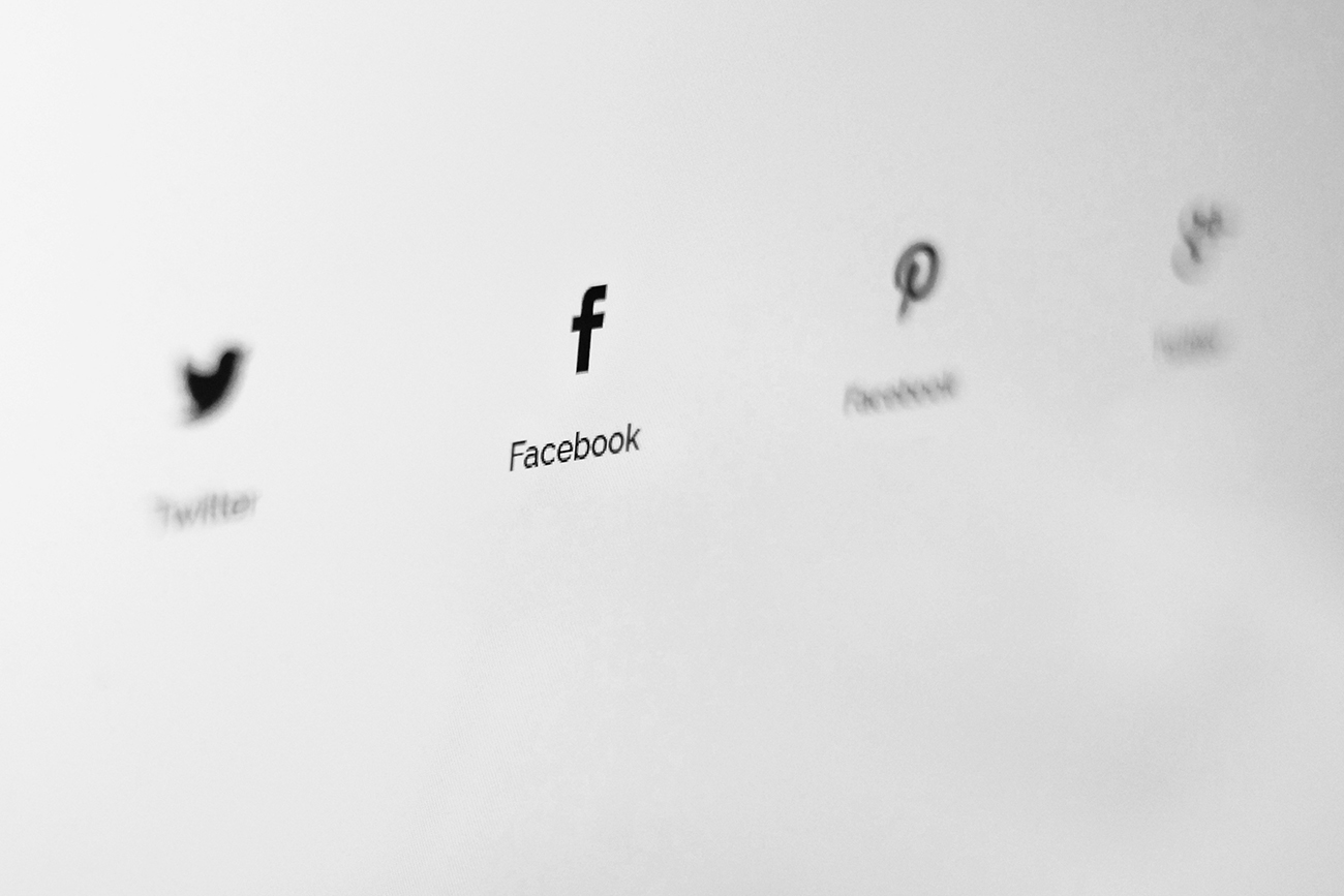 social media platform icons on computer screen